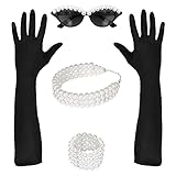 W WIDMANN MILANO Party Fashion - Verkleidungsset Tiffany, Brille, Handschuhe, Halskette, Armband, 50er Jahre, Karneval, Mottoparty