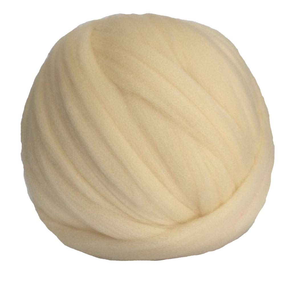 AMEEDA Riesengarn für Armstricken 1000g 2.2LB / Kugel Super Chunky Garn sperrige Roving-Garn Hand/Arm Strick-Wurf-Decke Garn Home Wand dekoratives Garn DIY Handgestrickte (Color : Beige)