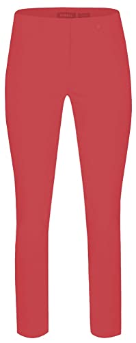 Robell Style ROSE09 – Bequeme, stretchige 7/8 Damenhose mit schmal geschnittenem Bein Farbe Rot Größe 46