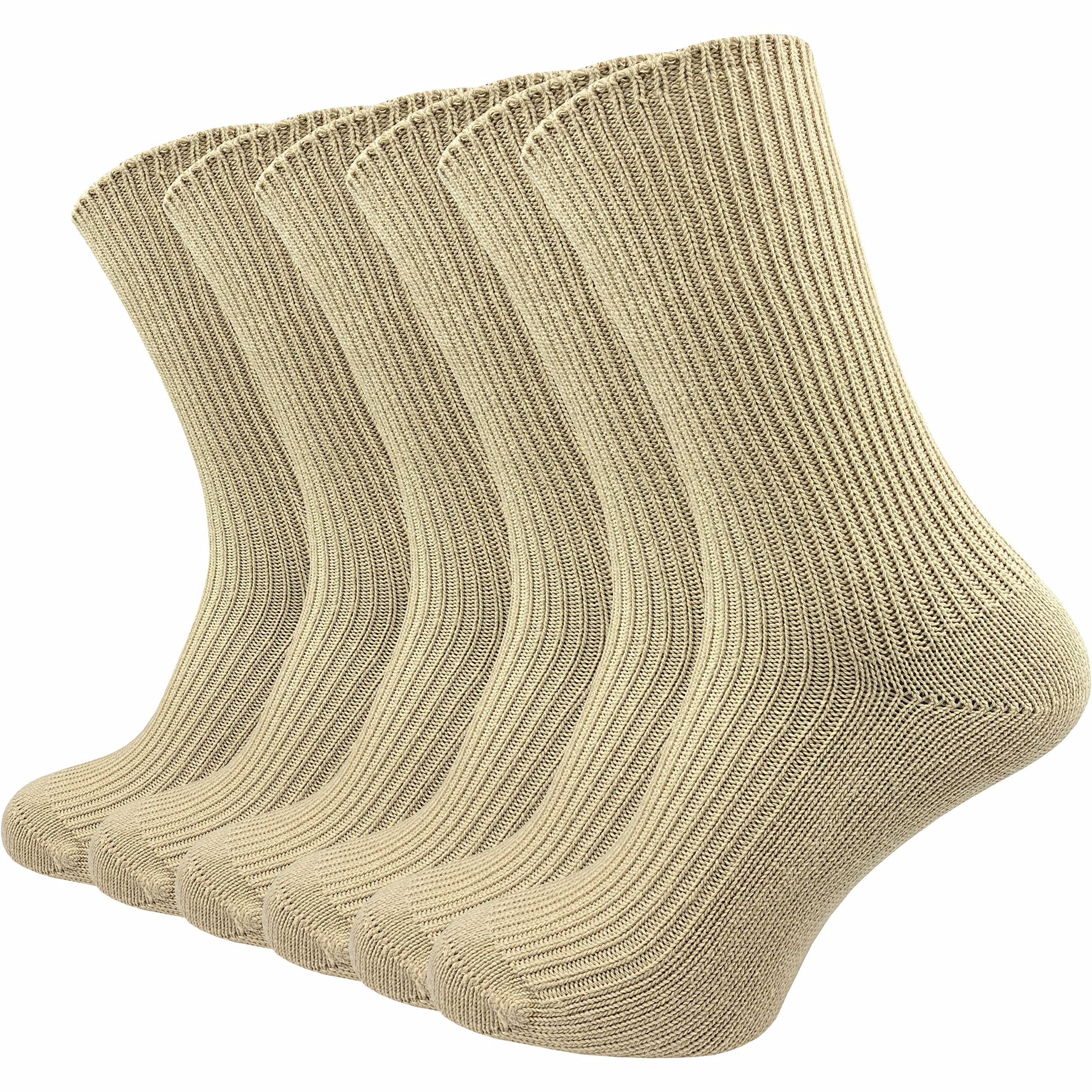 GAWILO 6 Paar dicke Damen Socken wie selbstgestrickt | ohne Gummidruck | ohne Naht (as3, numeric, numeric_35, numeric_38, regular, regular, beige)