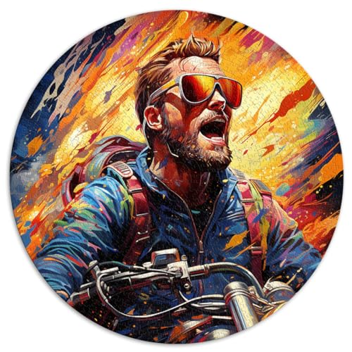 Puzzle Motorradfahrer 1000 Teile Puzzle für Erwachsene 26,5x26,5 Zoll Präzisionsschnitt-Puzzle Geburtstagsgeschenk, Geschenke für oder, Wandkunst