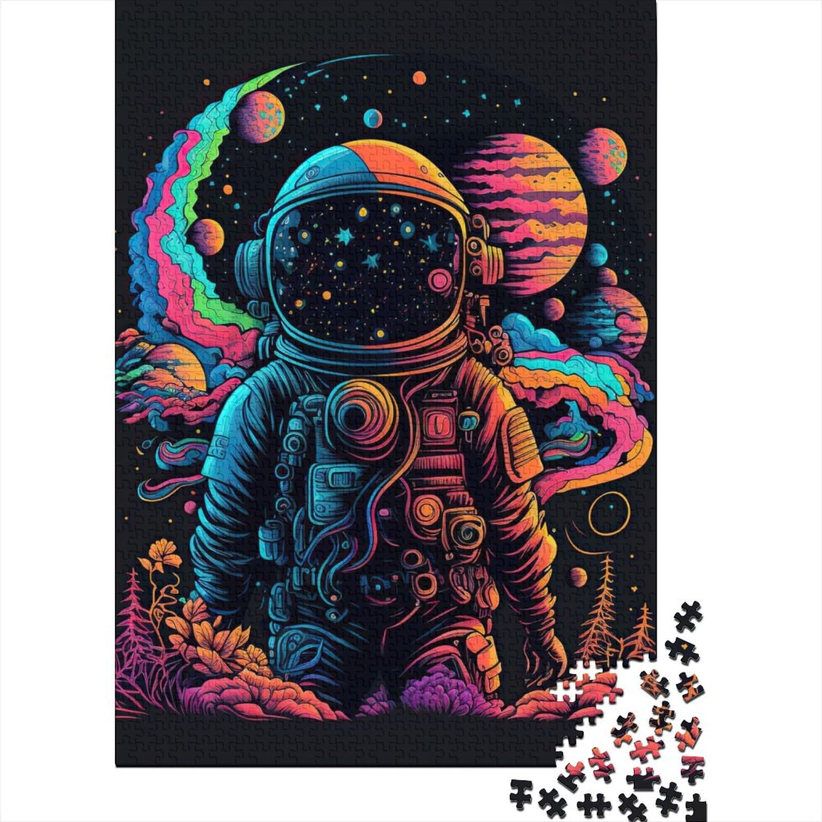 Astronaut im Weltraum-Puzzle für Erwachsene und Teenager, 1000-teiliges Puzzle für Erwachsene Teenager, entspannendes intellektuelles Lernspielzeug, 75 x 50 cm