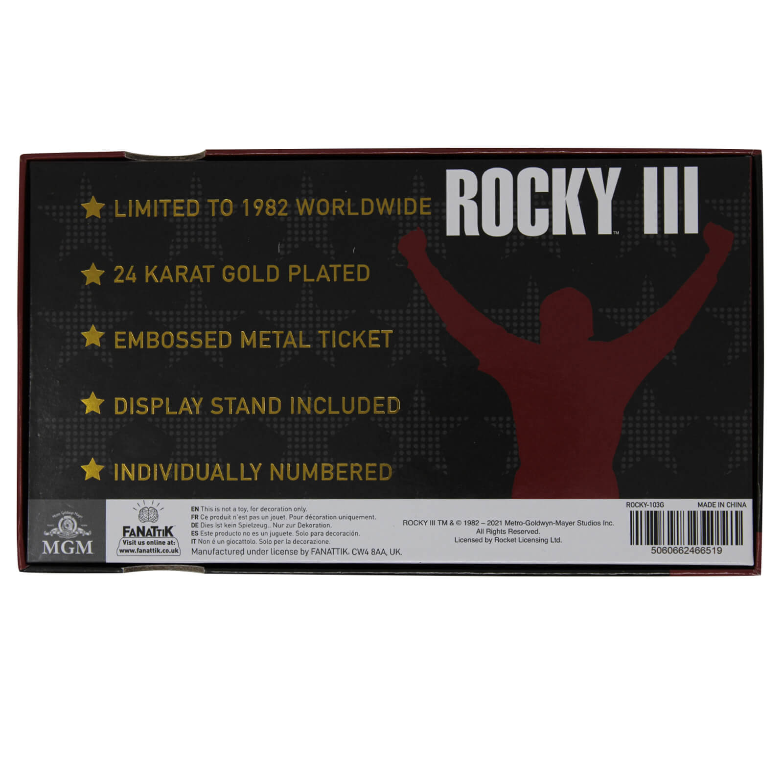 Rocky - 24K vergoldetes Ticket Rocky V Clubber Lang 2