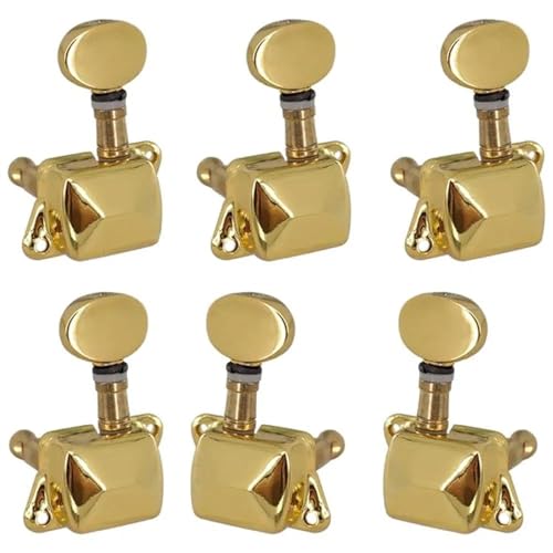 Strings Tuning Pegs Mechaniken Für Gitarre 6er-Pack Saitenstimmwirbel aus Metall mit halbgeschlossenen Knöpfen und Ersatzteilen (Color : 5)