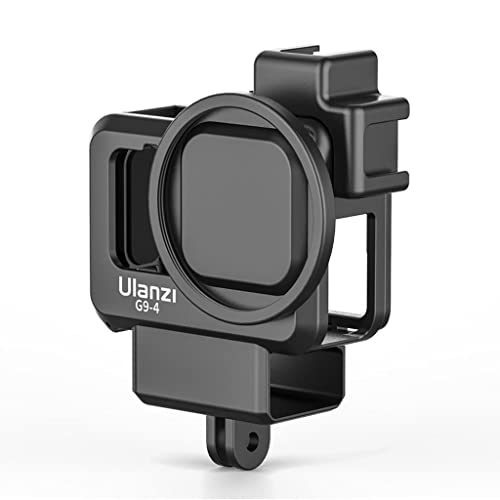 ULANZI G9-4 Vlog Cage Kunststoff für GoPro Hero 9 Schwarz - Video Käfig Case Gehäuse mit Filteradapter und Cold Shoe Mount