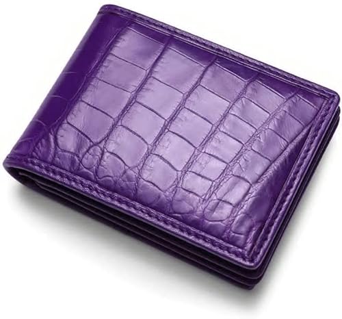 VSULZVNU Kartenetui für Damen, minimalistisch, Krokodilhaut, Kreditkartenetui mit 9 Kartenfächern, Führerscheinhülle, 11,4 x 8,9 x 2,2 cm (Farbe: Violett)