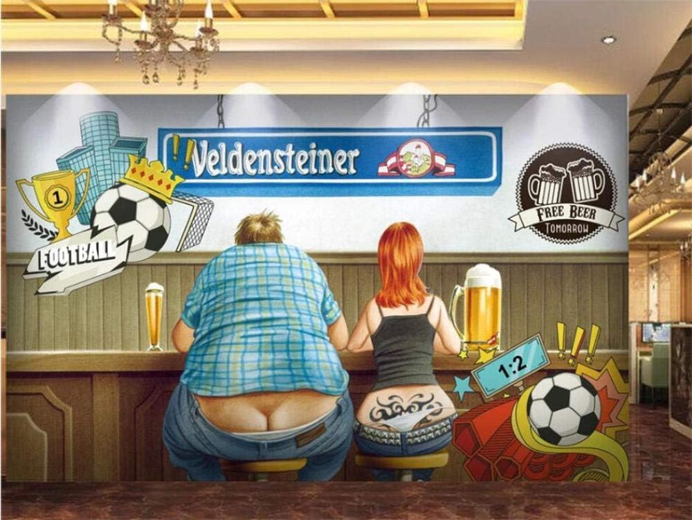 Fußball-Weltmeisterschaft Bier 3D Tapete Poster Restaurant Schlafzimmer Wohnzimmer Sofa TV Dekorative Wand-250cm×170cm