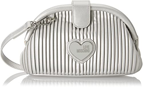 Love Moschino Damen Jc4045pp1gla1902 Umhängetasche, Silber/schwarz