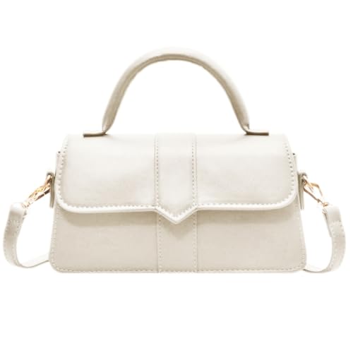 HIOPOIUYT 2023 Umhängetasche, einfarbig, Handtasche für Damen und Mädchen, modische Damengeldbörse, lässige Tasche, beige