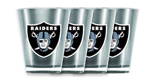 Duck House NFL Oakland Raiders Isoliertes Schnapsglas aus Acryl, 4 Stück