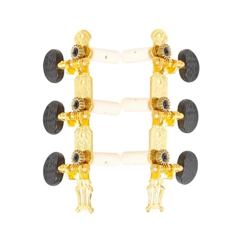 Strings Tuning Pegs Mechaniken Für Gitarre Klassischer Gitarrenknopf mit Schraube, zweireihig, offener Saitenknopf, goldgeschnitzt, Stimmklavierknopf