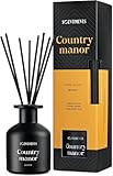 Scentiments Country Manor Heimduft Woody | Diffuser mit Stäbchen | Duftöl mit ätherischen Ölen | Raumerfrischer mit Tabakblättern, Lederakkorden, Sandelholz, Moschus duft | 125ml