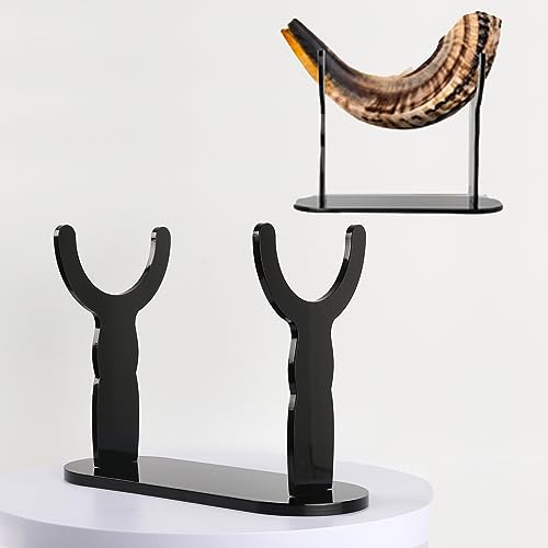 Shofar Ständer, Shofar Display Ständer, Acryl Shofar Display Ständer, Schofar Sammlung Display Ständer, für Schofar Heimdekoration (schwarz + transparent)