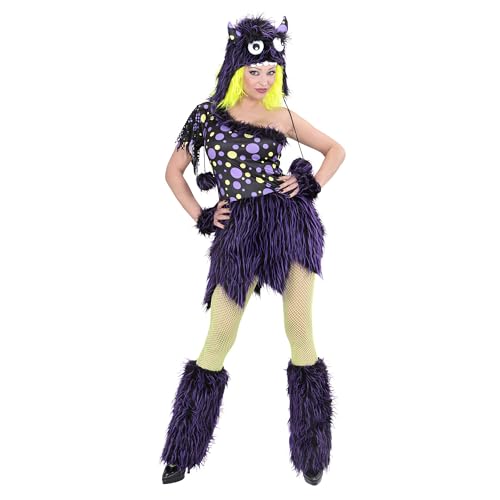 Widmann - Kostüm Luxus Monster Girl, Kleid, Mütze, Manschetten und Stulpen, Halloween, Karneval