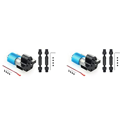 SICOSALT 2X Metall 370 Motor Getriebe Getriebe mit Antriebswelle für C14 C24 B24 B36 MN D90 MN99S RC Auto Upgrade Zubehör,2