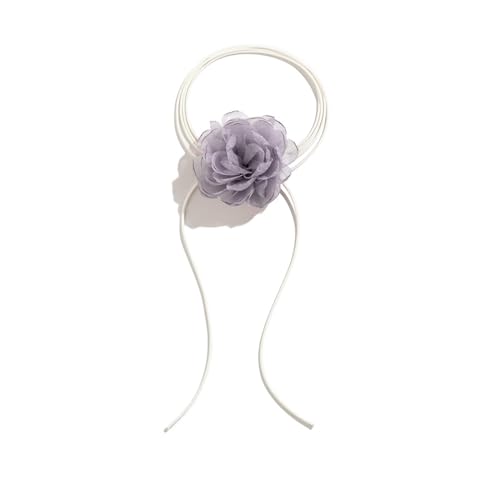 XIPIEIO Personalisierte Modehalskette für Damen, elegante große Rosenblüten-Schlüsselbeinkette für Frauen, Kpop, romantisches verstellbares Seil, Zubehör, Temperamentgeschenk