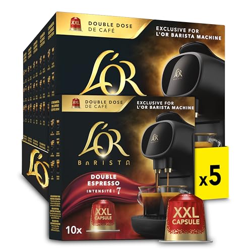 L'OR Barista Kaffeekapseln Espresso Splendente, exklusiv für L'OR Barista Maschinen, 5er Pack, 5 x 10 Kapseln