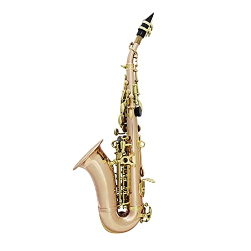 BB-Sopran-Saxophon-Sax-Leuchtstoff-Kupfer-Holzwind- Instrument Mit Tragetaschenhandschuhe Reinigungstuchbürste Sax-Pinsel