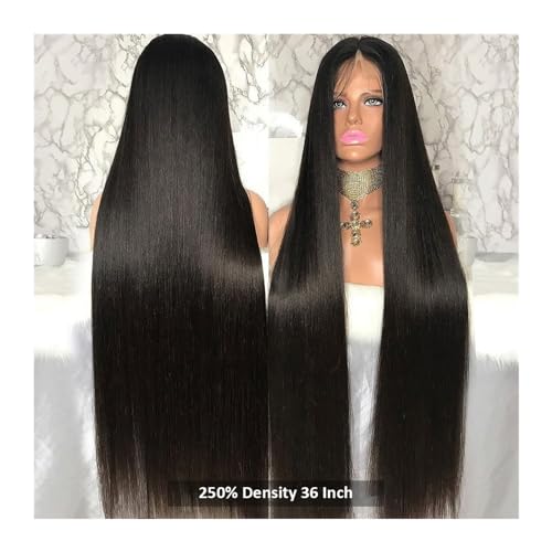 Perücken 250 Dichte 13x4 13x6 Transparent Knochen Gerade 30 40 Zoll Spitze Front Menschliches Haar Perücken Brasilianische frontal Perücken for Frauen Damenperücke(13x6 Lace front Wig,40inches)