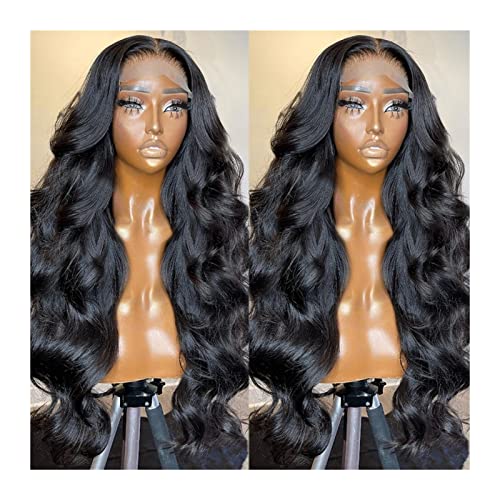 Perücke HD Transparente Körperwelle Lace Perücke Echthaar 13 × 4 13 × 6 Lace Front Perücken Brasilianisches Remy-Haar Glueless Long Wave Curly 360 Lace Frontal Perücke for Frauen Frauen Perücken (Col