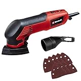 Einhell Deltaschleifer TC-DS 20 E (200 W, 2 mm Schwingkreis, bis 22.000 min-1 Schwingzahl, Drehzahlregulierung, Schleifschuh mit Kletthaftung, inkl. 9x Schleifpapier)