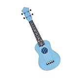 Kleine Gitarren-Ukulele Für Anfänger, Musikinstrument, 21-Zoll-Akustik-Ukulele Mit 4 Saiten Aus Kunststoff Ukulele Einsteiger Kit (Color : Blue)