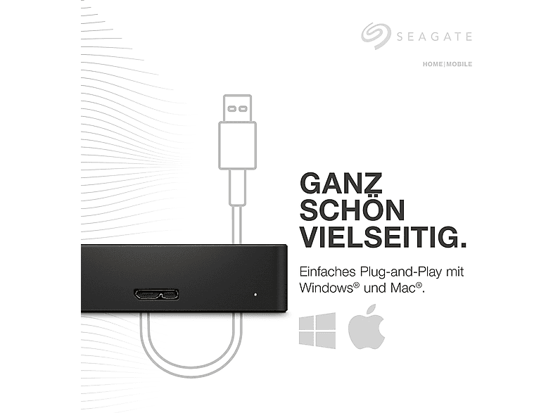 SEAGATE Expansion Portable, Exclusive Edition Festplatte, 5 TB HDD, 2,5 Zoll, extern, Schwarz 2