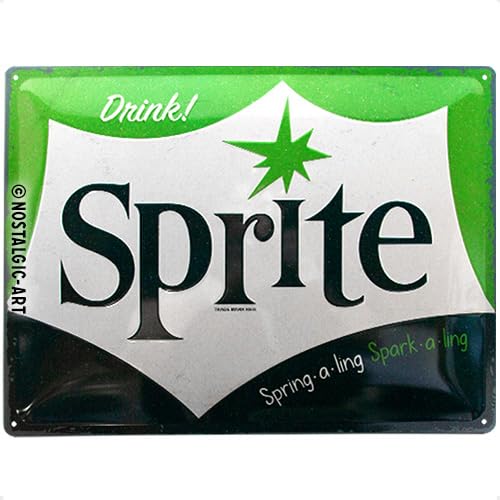 Nostalgic Art 23304 Sprite – Logo – Special Edition – Geschenk-Idee als Bar-Zubehör Retro Blechschild, aus Metall, Vintage-Design zur Dekoration