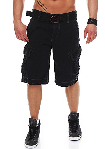 Jet Lag Herren Cargo Shorts Take off 3 (16) mit Gürtel black W36