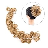 Unordentlicher Haarknoten DIY Chignon-Haarteil, biegbare Pferdeschwänze, Haarverlängerungen for Frauen, synthetische, unordentliche Haargummis, elastisches Haarband, gewellte Damen-Haarknoten, langer