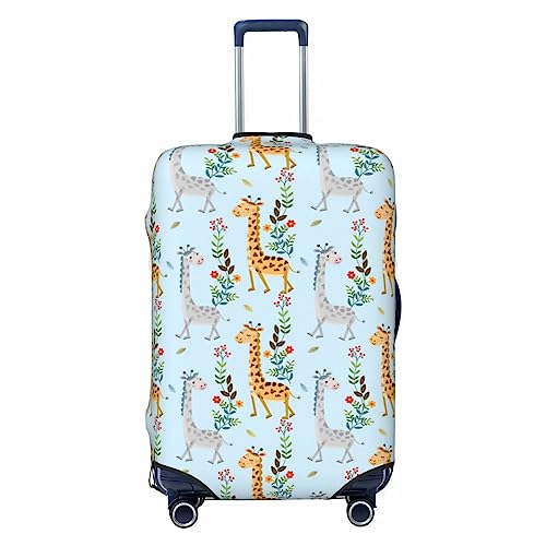 Miniks Reisegepäckhülle mit niedlichem Giraffenmotiv, strapazierfähig, passend für 45,7 - 81,3 cm große Gepäckstücke, Größe XL, Schwarz, X-Large