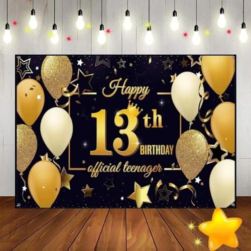 Alles Gute zum 13. Geburtstag Geschlecht Enthüllen Party Süß Hintergrund Smash Kuchen Ballon geboren Fotografie Requisiten Banner Mädchen Einladung Junge 210X150cm