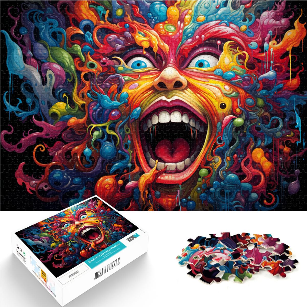 Puzzles für Puzzles: Bunte psychedelische Wunder Geschehen. Puzzles für Erwachsene mit 1000 Teilen. Holzpuzzle für die ganze Familie. Puzzlespiel mit 1000 Teilen (50 x 75 cm).