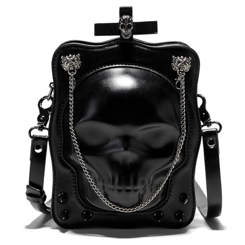 Halloween-Umhängetasche, einzigartige und auffällige Vintage-Umhängetasche, PU-Leder, Party-Schultertasche für Damen, Farbreferenzbild: