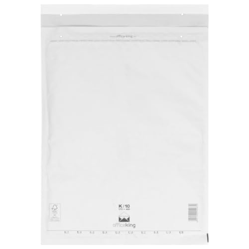 100 x Luftpolstertaschen weiss Gr. K/10 (370x480 mm) DIN A3+ C3 - Marken-Qualität von OfficeKing®