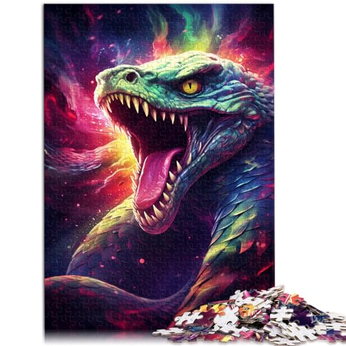 Puzzle-Geschenk Bunte Giftschlange 1000 Teile Puzzle für Erwachsene Holzpuzzle Jedes Teil ist einzigartig - Herausforderndes Familienspaßspiel 1000 Teile (50 x 75 cm)