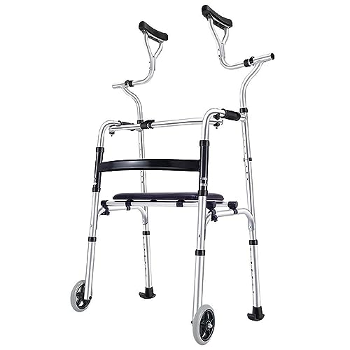 DOOKAA rollator rollatorenGehhilfen für Senioren, zusammenklappbar, mit höhenverstellbarer Armlehnenstütze