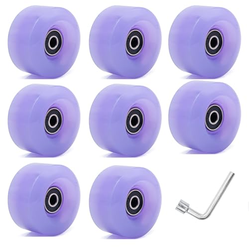 BFVAKBKYT Rollschuh-Räder, Ersatz-Skateboard-Rollen, Skateboard-Rollen 82A, Ersatzzubehör for Inline-Roller, 8er-Pack(Purple)