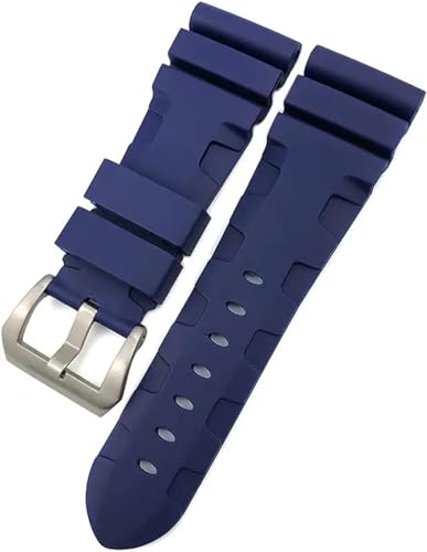 BANDKIT Gummi-Uhrenarmband, 24 mm, 26 mm, Silikon, passend für Panerai Submersible Luminor PAM, grün-blau, wasserdichtes Armband, 26 mm, Achat