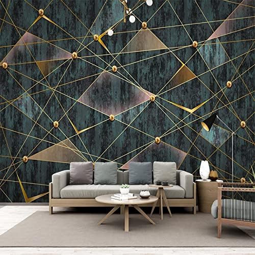 XLMING Einfache Geometrische Linien In Gold 3D Tapete Home Dekoration Wohnzimmer Sofa Schlafzimmer Tv Hintergrund Wand-430cm×300cm