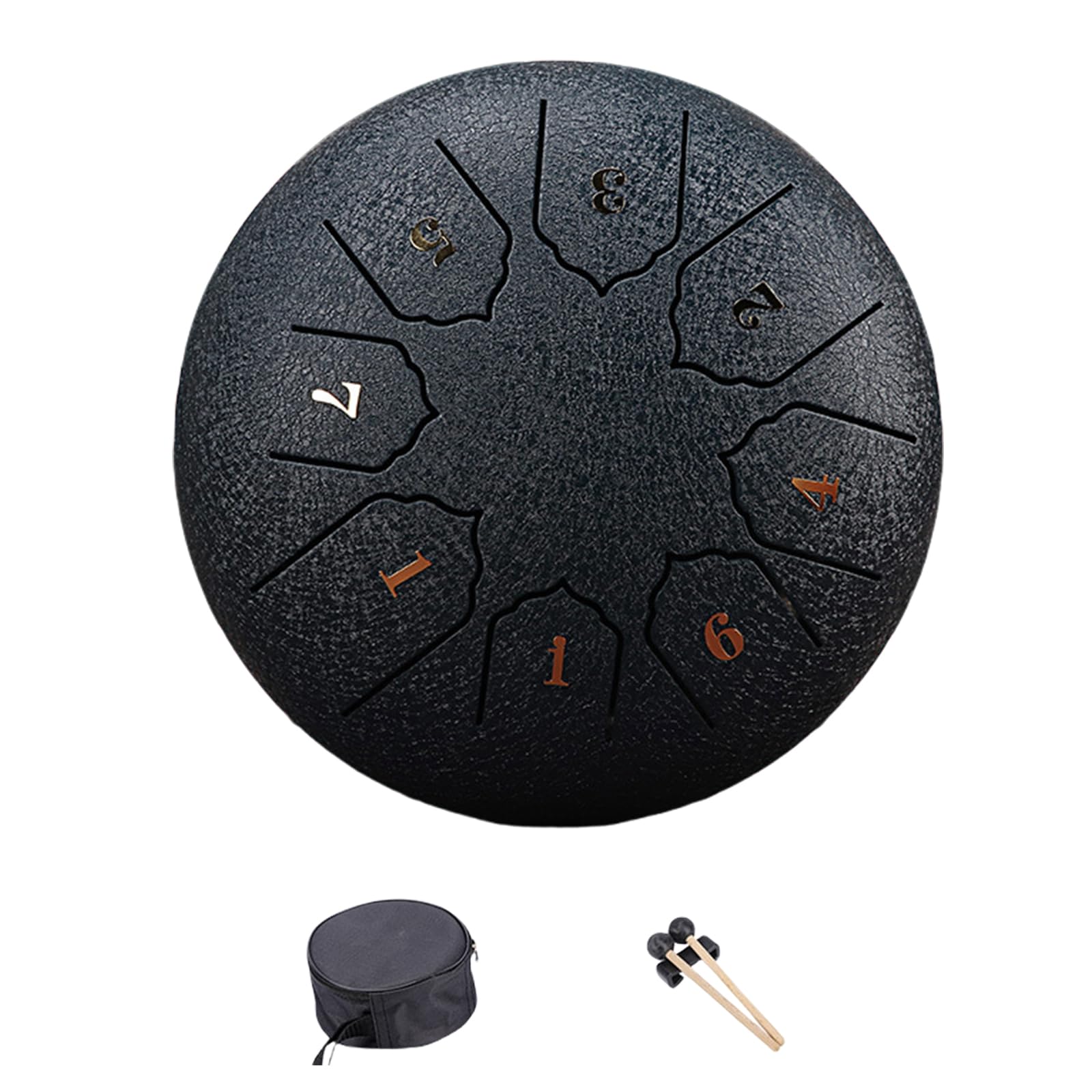 Steel Tongue Drum 8 Note 6 Inch Steel Drum Percussions Instrument With Drumsticks And For Musical Educations