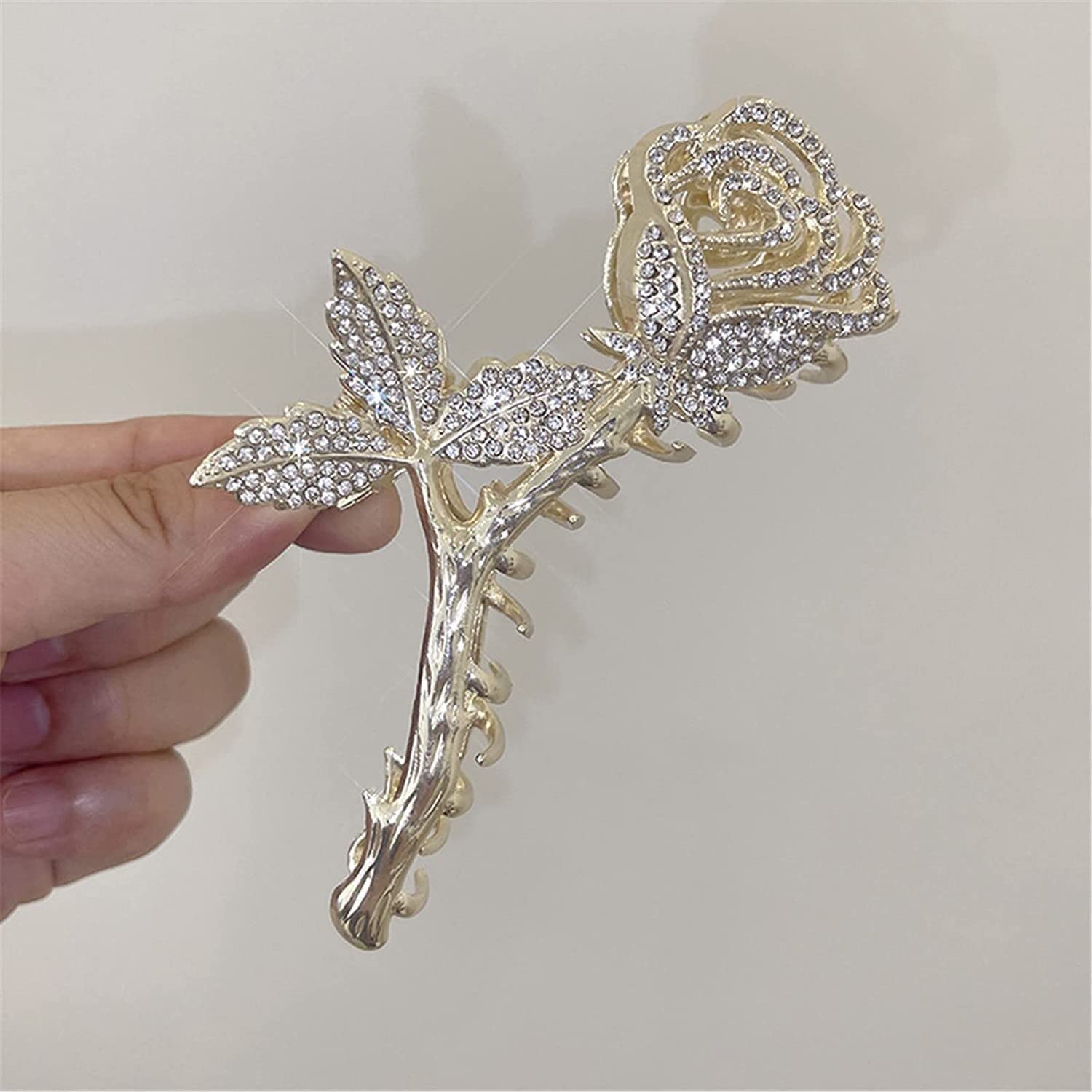 ORLOVA Haarklemmen, Clip-Haarspangen, Krallen-Clips, Gold- und Silberrosen, Perlen-Strass-Haarnadel, Damen-Legierung, Hai-Clip, weibliche Haar-Accessoires TS5181-2 (Farbe: TS5181 11)