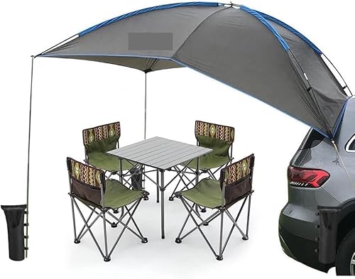 Auto Vorzelt Camping, SUV Heckklappenzelt Markise Sonnenschutz for Camping 3-4 Personen(Grey)