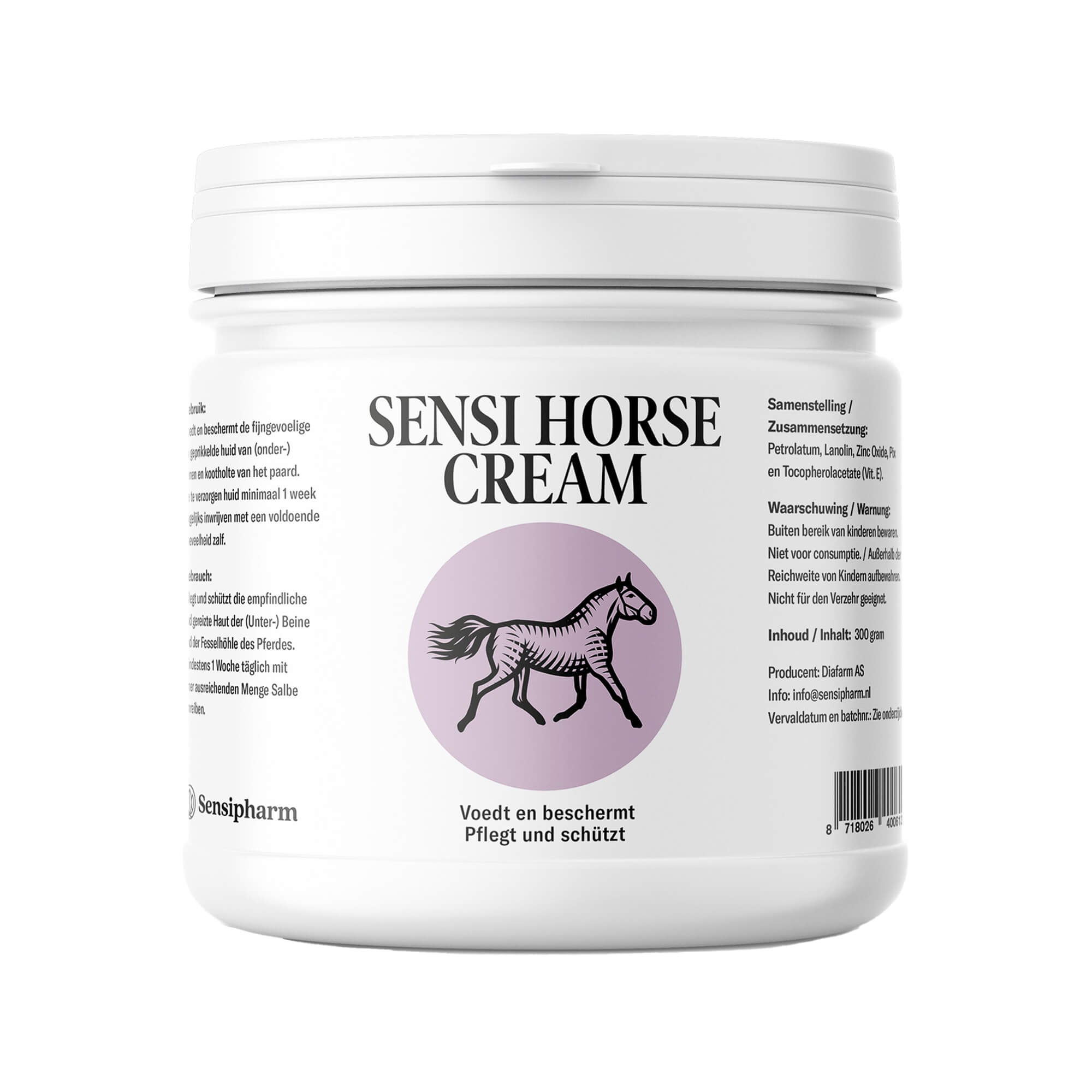 Sensipharm Sensi Horse Cream - Mauke Pferde Salbe mit Zink gegen Strahlfäule & Fesselekzem 300 Gram