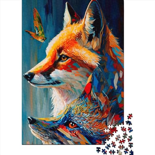 Fox Duo Puzzle für Erwachsene und Teenager, 1000 Teile, Puzzle für Erwachsene, Holzpuzzle für Erwachsene und Teenager, 75 x 50 cm