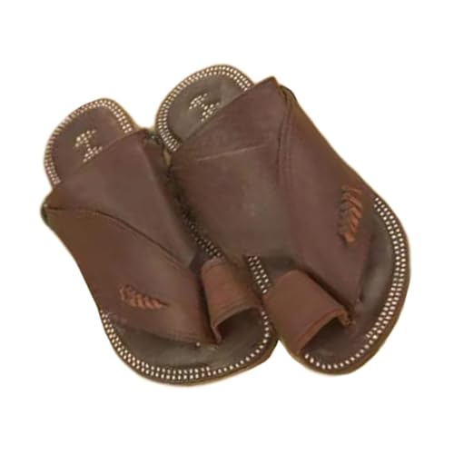 Herren Sommer Freizeit Bunion Corrector Sommer Strand Schuhe Hausschuhe, Bequeme, Modische, rutschfeste Big-Toe-Fußkorrektur-Sandalen, Zur Schmerzlinderung Bei Hallux-Valgus-Bunion (Color : Dark brow