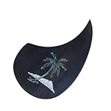 Akustikgitarre Pickguard Kratzer Platte, Folk Akustikgitarre Massivholz Schlagbrett Gitarre Selbstklebende Anti-Kratz-Platte Dekoratives Zubehör(BlackRed)