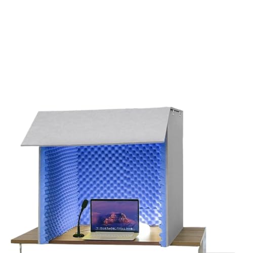 V3VOGUE Portable Vocal Studio/Booth, Schalldichte Kabine Gesangskabine, Schallschutzabdeckung FüR Den Schreibtisch, Klangkabine, Groß, Faltbar, Superdichter Schallabsorbierender Schaumstoff