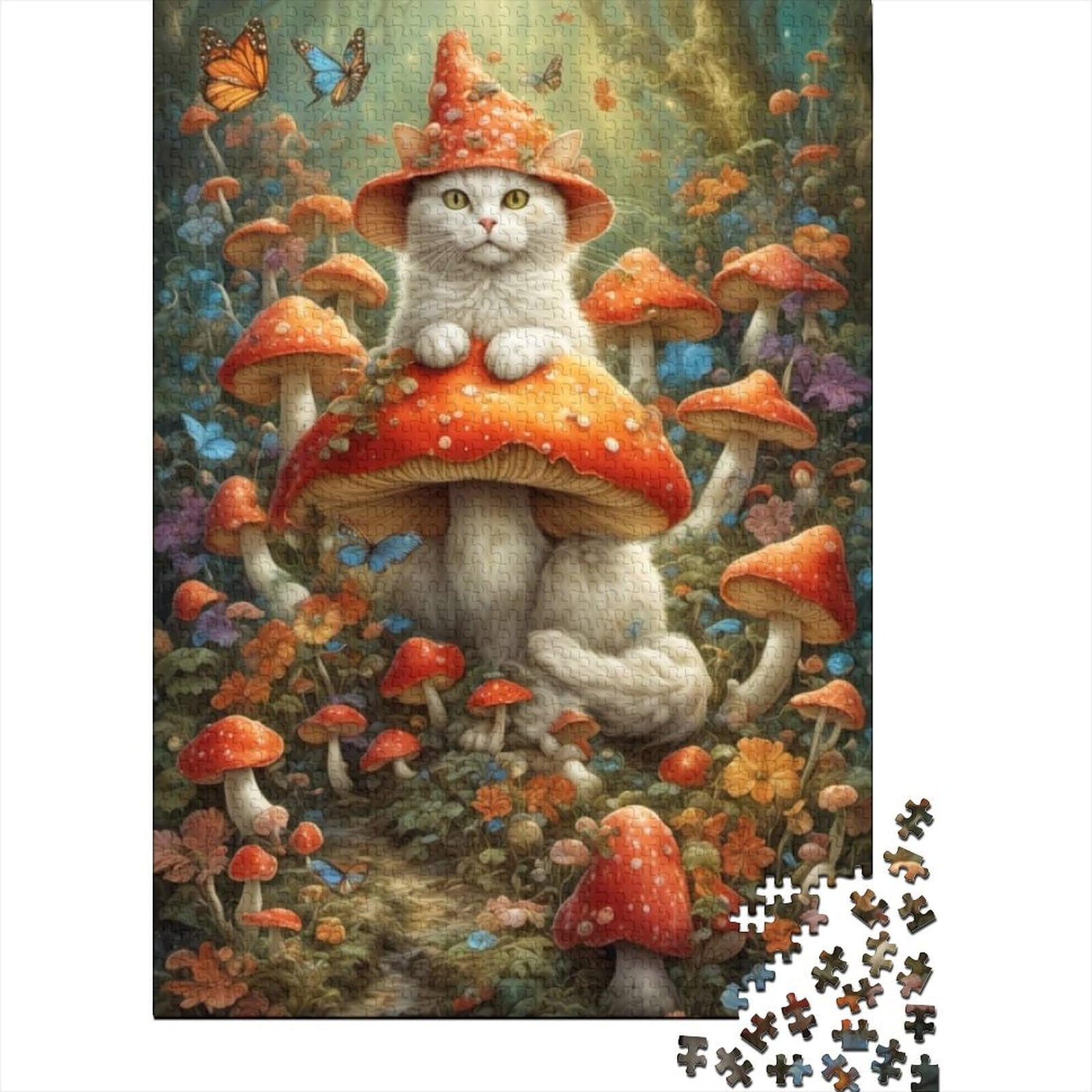 Holzpuzzle „Bunte Katzen“ für Erwachsene und Jugendliche, 1000 Puzzles für Erwachsene, Lernspiel, Herausforderungsspielzeug (Größe 29,53 x 19,69 Zoll)