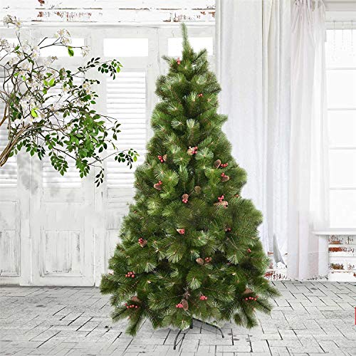 Shatchi 5 ft Elegante Künstlicher Weihnachtsbaum mit Tannenzapfen und roten Beeren Innen Xmas Home Decor